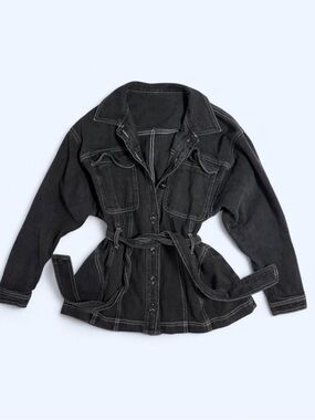 ASOS Black Belted Denim Jacket